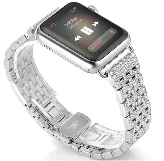Ремешок для apple watch 3 2 ремешок 38/42 мм браслет из нержавеющей стали с роскошным