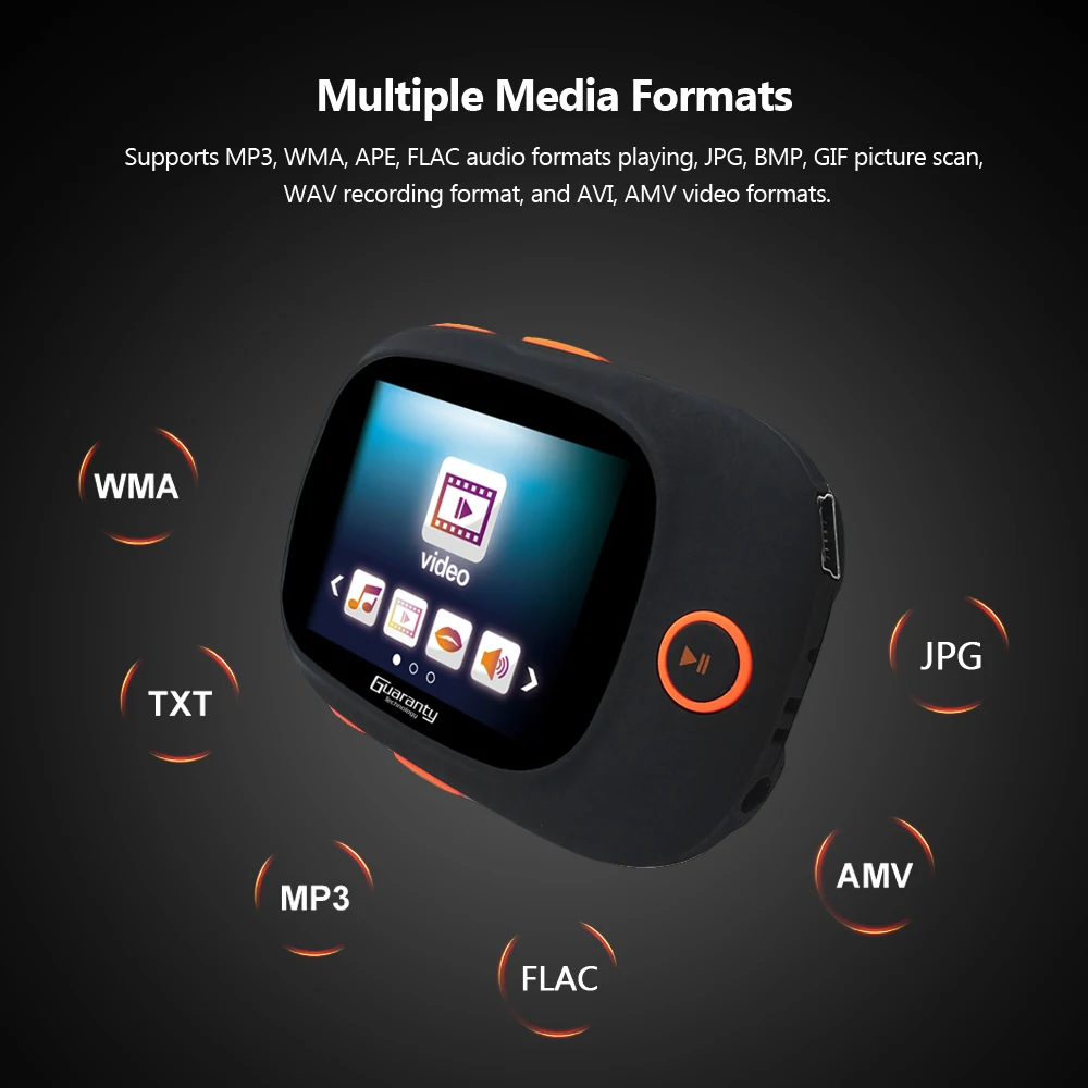 Камер Мгновенной Печати Mini 8 Гб MP3 плеер мини APE FLAC Спорт Аудио плеер с наушниками чехол для телефона на руку FM радио голос Запись Поддержка TF карты
