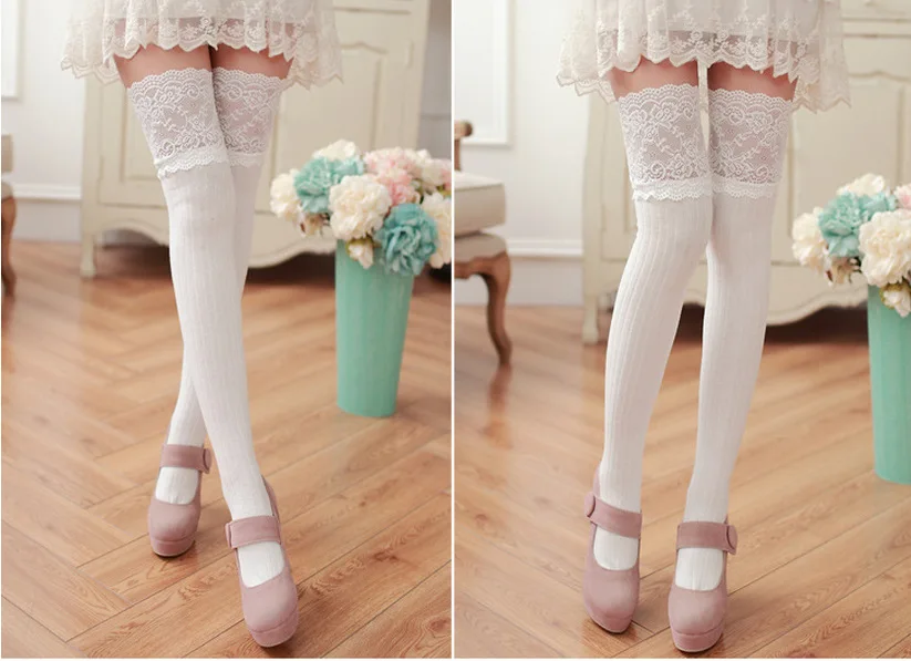 3 шт./лот новые пикантные элегантные черные кружевные длинные женские чулки из