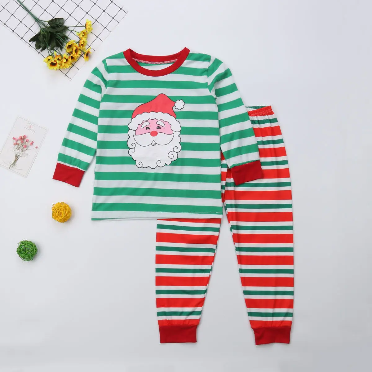 Christmas Family Pajamas Set Xmas Adult Women Kids Sleepwear Nightwear Outfits Families Photography Props | Мать и ребенок
