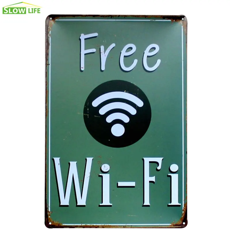 Бесплатный Wi Fi металлическая жестяная вывеска отель/семья Настенный декор