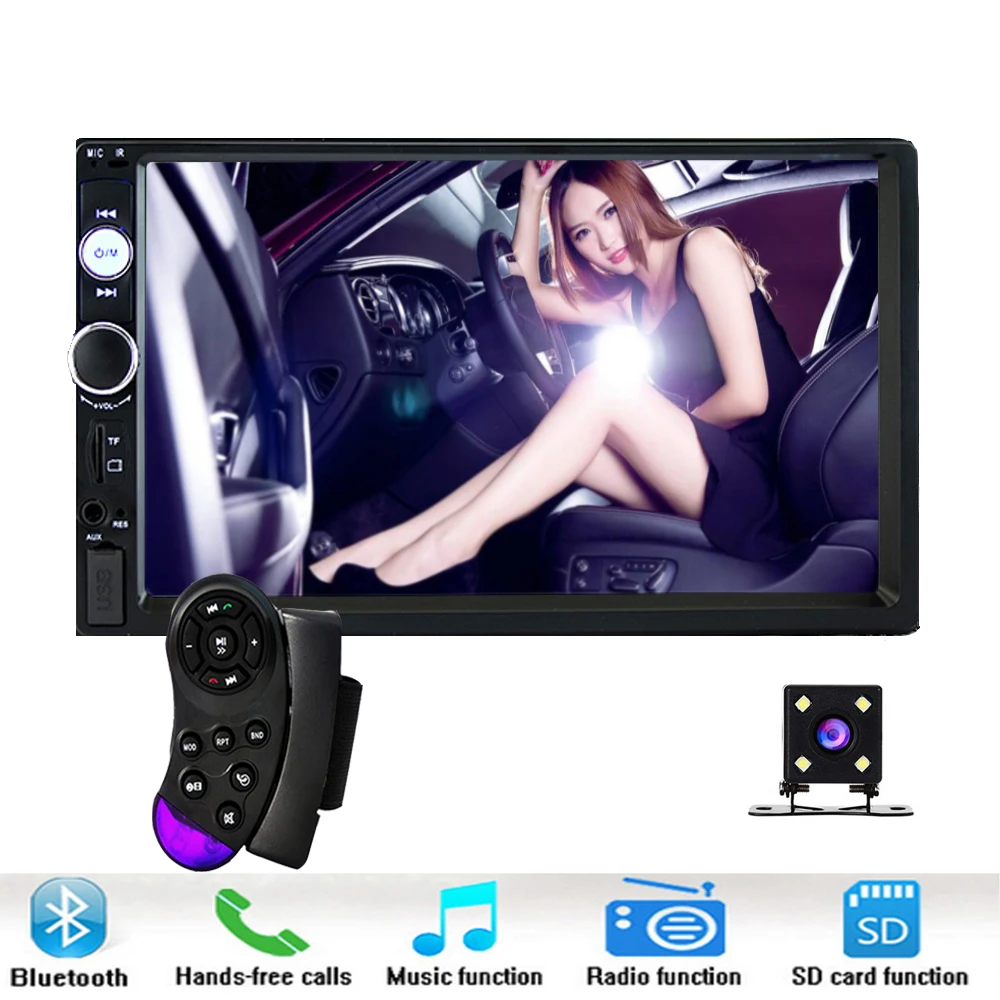 2 din Car MP5 MP4 Multimedia Player FM Auto Radio 7&quot Touch In Dash Autoradio Bluetooth Rear View Camera Remote Control 7023B |