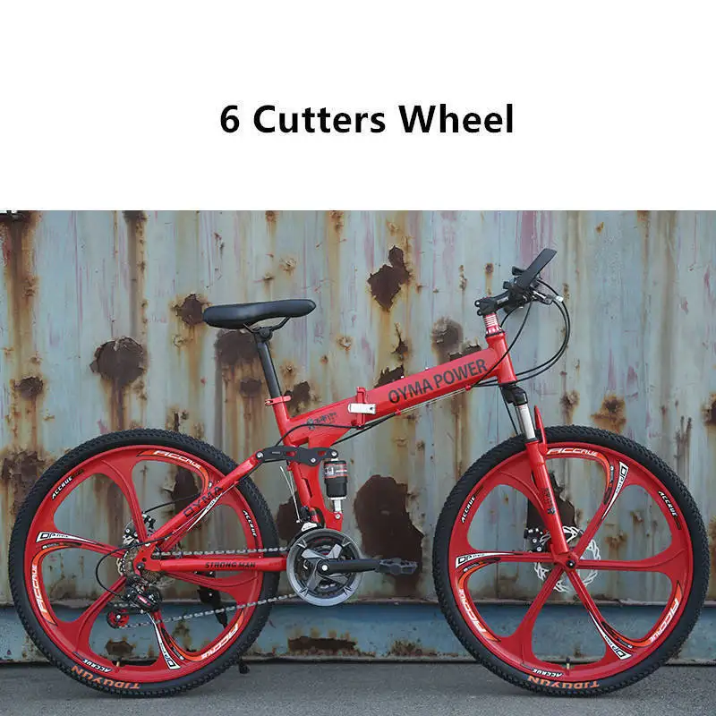 6 cutter red LOVELION, рама из углеродистой стали для горного велосипеда, 24/26 дюймов, колесо, двойной дисковый тормоз, 24/27 скоростей, для велосипеда, для улицы, для горного велосипеда, Mtb, Bicicleta - Цвет: 6 cutter red