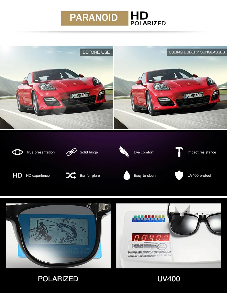 HGE-H Summer New Style Polarized Sunglasses Men Women Fashion Square Sun Glasses Travel UV Goggles Alloy Hinges Are Durable KD23