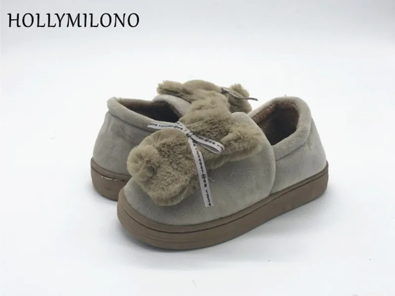 Детские сандалии с бантом кроличьи каблуки искусственный мех симпатичные