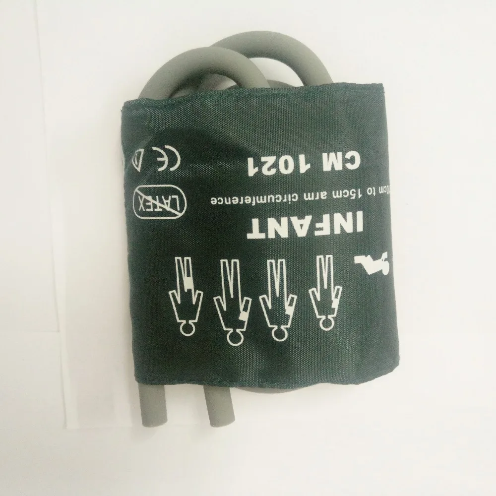 

Free Shipping Compatible for Reusable Blood Pressure Cuffs,Infant size, ,Limb cir.=10~15cm,TWO-tube,TPU Bladder