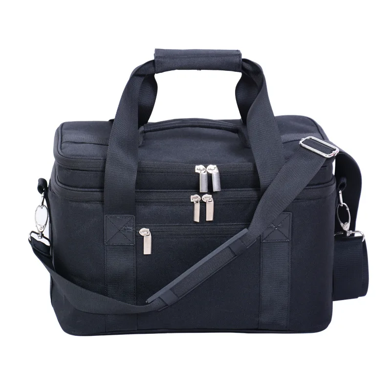 Jeebel 18L двухэтажных Открытый Корзинку для пикника Мешок Хранения Тепловой Мешок Сумки Плечи Отдых Тотализатор Кулер Термо для пикника сумка холодильник сумка для пикника - Цвет: black