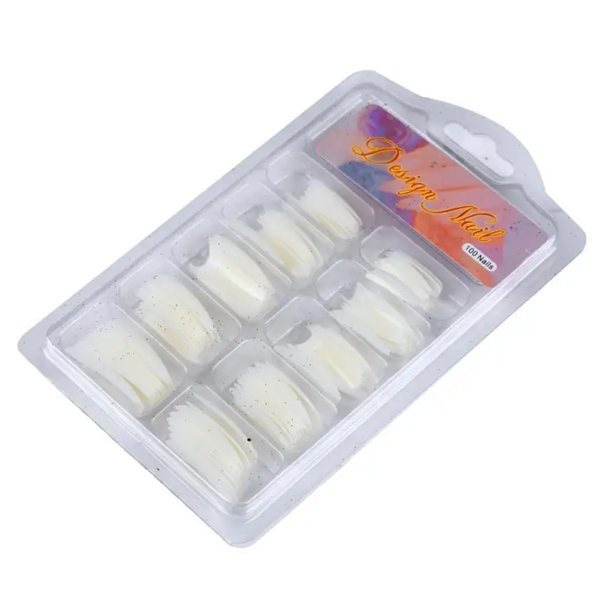 Набор инструментов для маникюра 100 шт. белые натуральные накладные акриловые