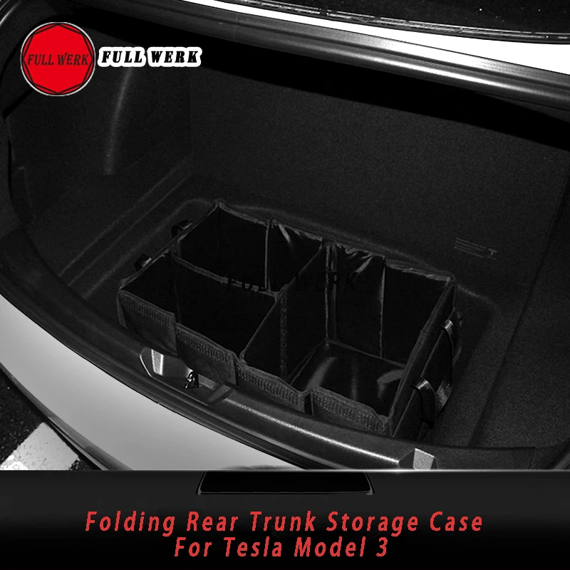 

1pc Fold Oxford Car Rear Trunk Storage Case Organizer Bag Large Capacity for Tesla Model 3 Stowing Tidying Accessories