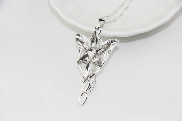 ZRM Fashion Arwen Evenstar Necklace The Elves Princess Crystal Cubic Zirconia Stone Pendant Jewelry For Women Gifts | Украшения и