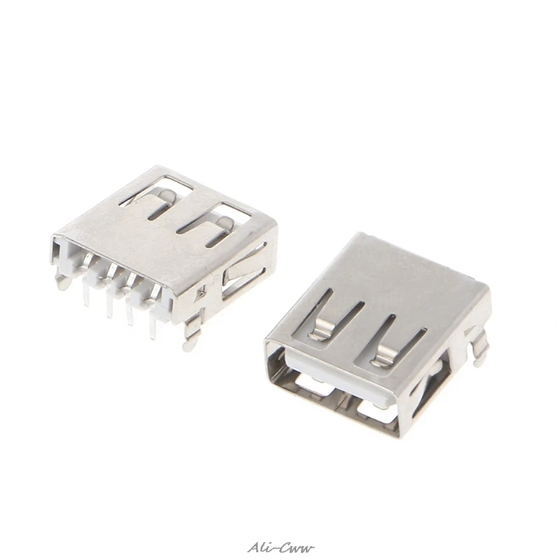 10 шт./лот USB 2 0 4 контактный разъем типа A гнездовой G54 фута 90 градусов зарядка для