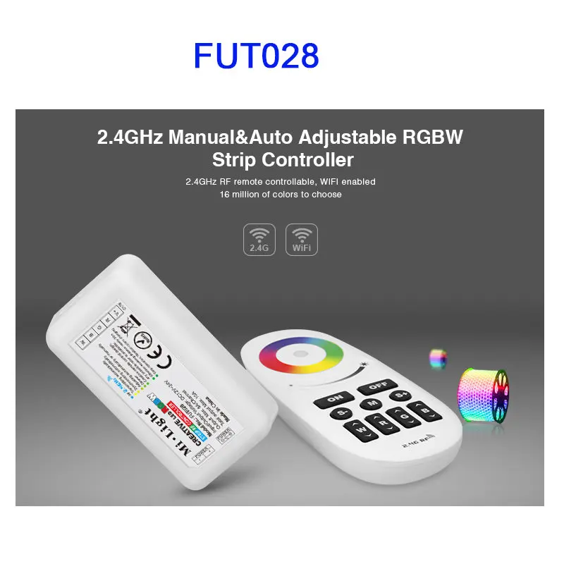 Miboxer 2,4G FUT020/FUT021/FUT022/FUT025/FUT027/FUT028 светодиодный затемнитель сенсорный двойной белый/RGB/RGBW контроллер светодиодной ленты - Цвет: FUT028