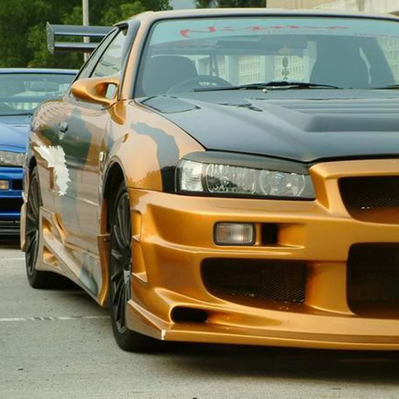 Skyline GTR R34 углеродное волокно Автомобильные фары брови крышка отделка наклейка