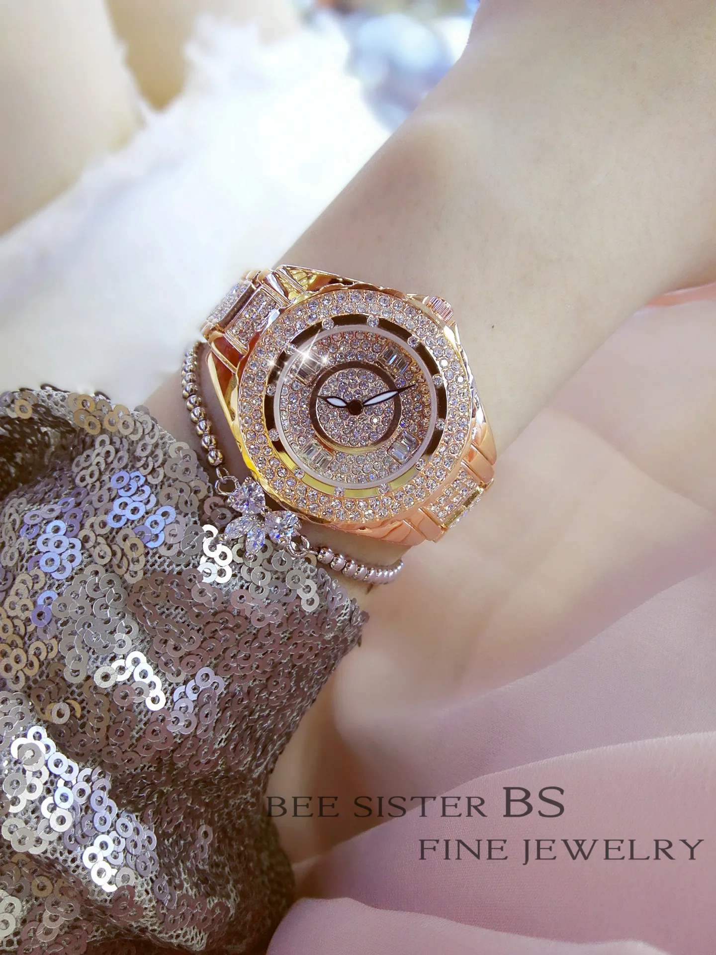 Horloge Dames женские часы Лидирующий бренд горячая распродажа Роскошные часы с кристаллами Модные женские кварцевые часы женские наручные часы Reloj