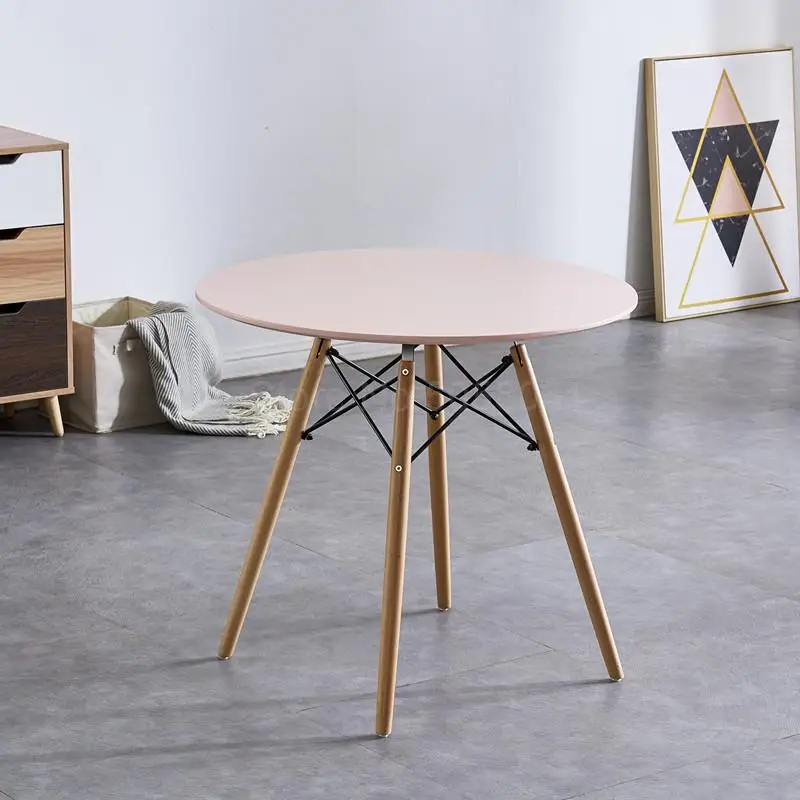 Nordic table small square table small apartment table simple solid wood casual coffee table and chairs combination - Цвет: 80cm   9