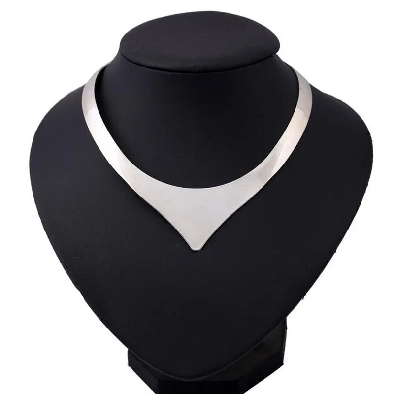 Мода Панк Серебро/Золото Металл Воротник Преувеличены Choker Ожерелье для Женщин