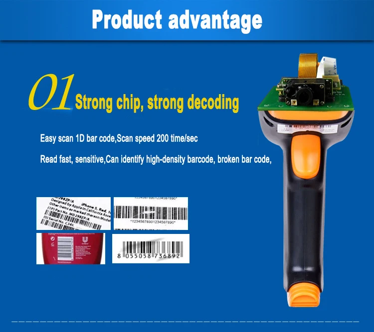 NETUM S6 беспроводной сканер штрих кода 2000 мАч считыватель 2 4G до 50m лазерный