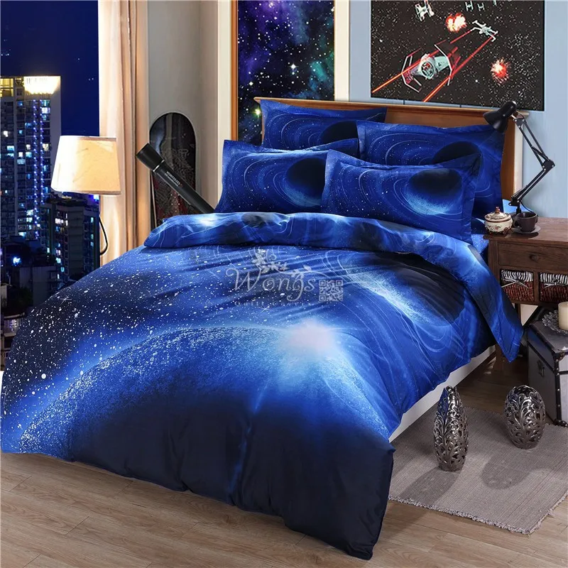 Новинка 3D Hipster Galaxy Постельное белье Вселенная космического пространства тематические Galaxy печати постельное белье пододеяльник Flast лист& Подушка Чехол