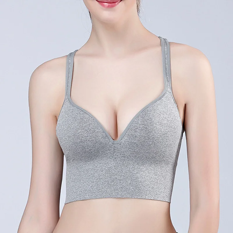 Женские спортивные бюстгальтеры быстросохнущие без косточек дышащее облегающее