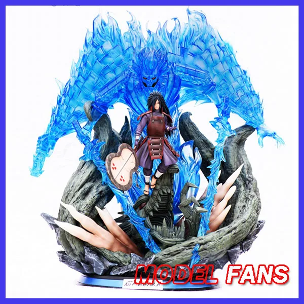MODEL FANS INSTOCK SXG NARUTO 64cm height Uchiha Madara gk resin statue contain light base figure toy for Collection