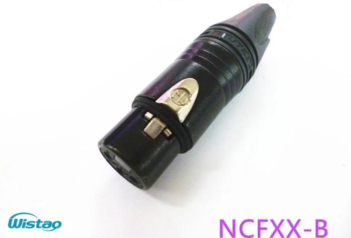 HIFI Разъем XLR Женский черный корпус позолоченные контакты для 3-жильного кабеля