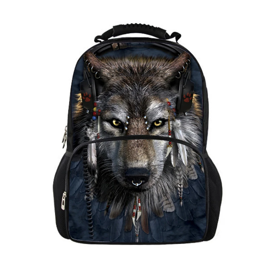 Рюкзак Noisydesigns Wolf мужской дорожный через плечо для взрослых мальчиков подростков