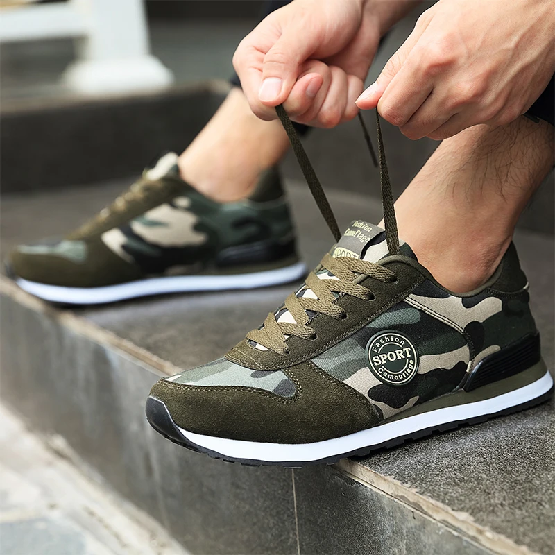 Спортивная обувь для мужчин камуфляжная сетка/парусиновая Мужская бега прогулок