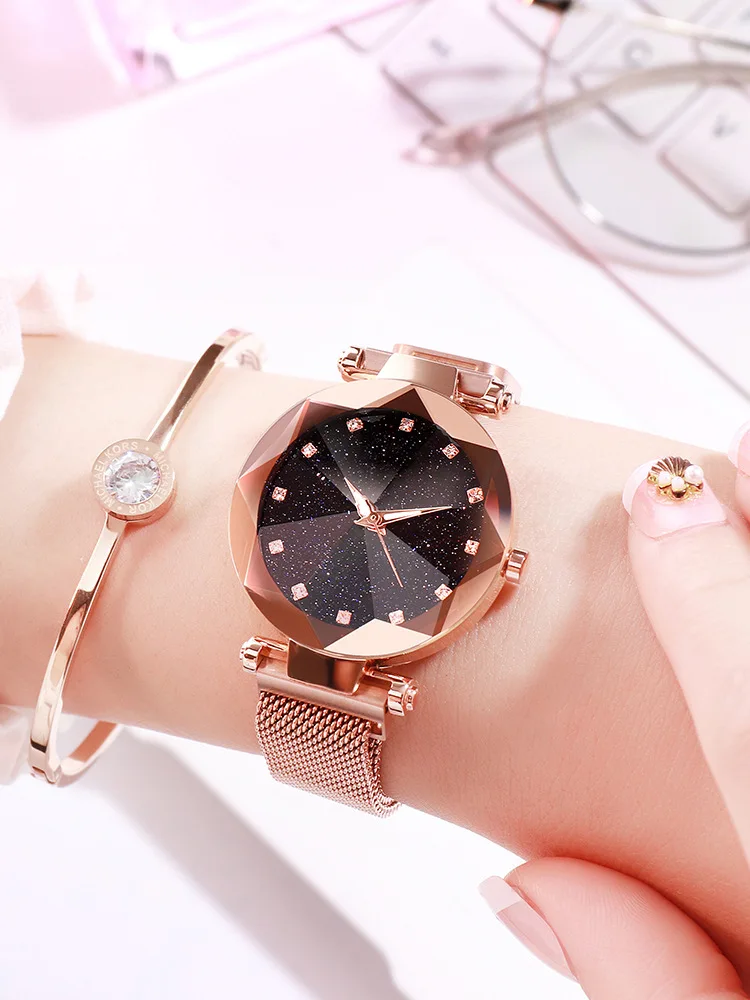 Reloj Mujer, роскошные часы из нержавеющей стали, звездное небо, женские модные наручные часы с магнитной пряжкой, часы для женщин, шикарные женские часы