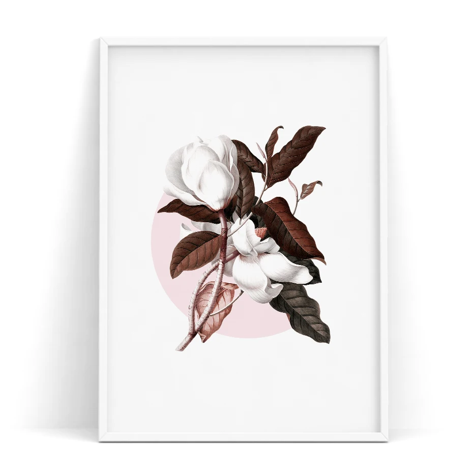 Плакат Магнолия розовый цветок мечта растение плакаты и принты скандинавский