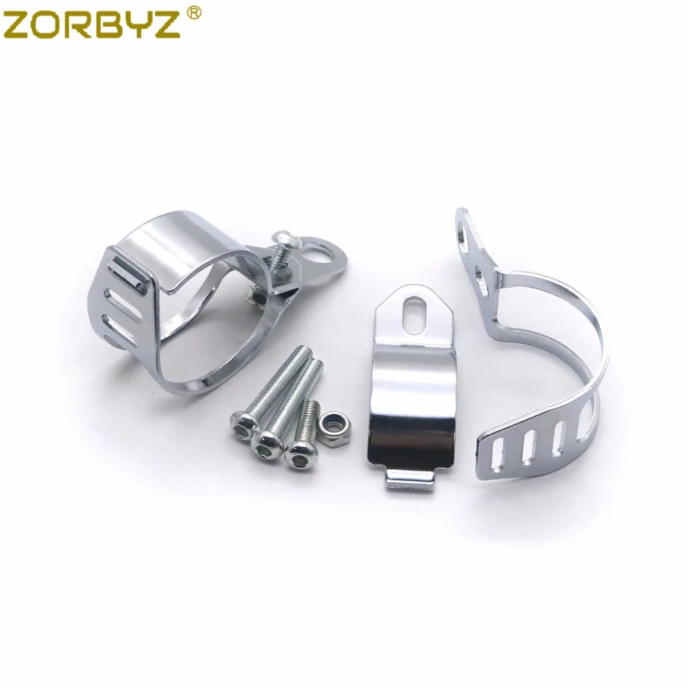 ZORBYZ мотоцикл 41 мм-51 мм черный/хромированный металлический передний указатель поворота кронштейн зажим для крепления вилки