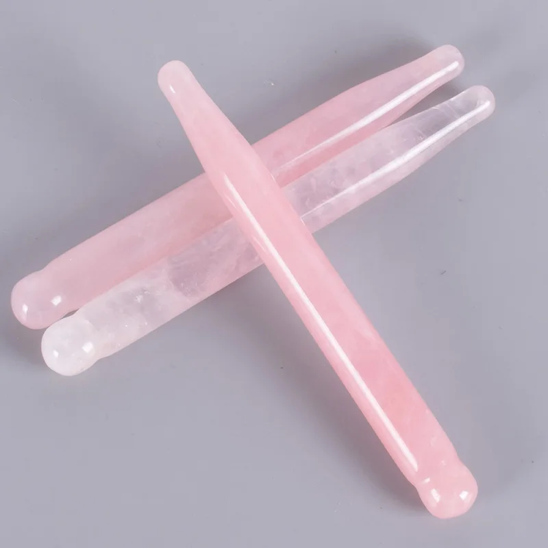 Natural Rose Quartz Wand Eye Acupoint Health Care China Traditional SPA Acupuncture Pen Scraping Massage Body Healing |