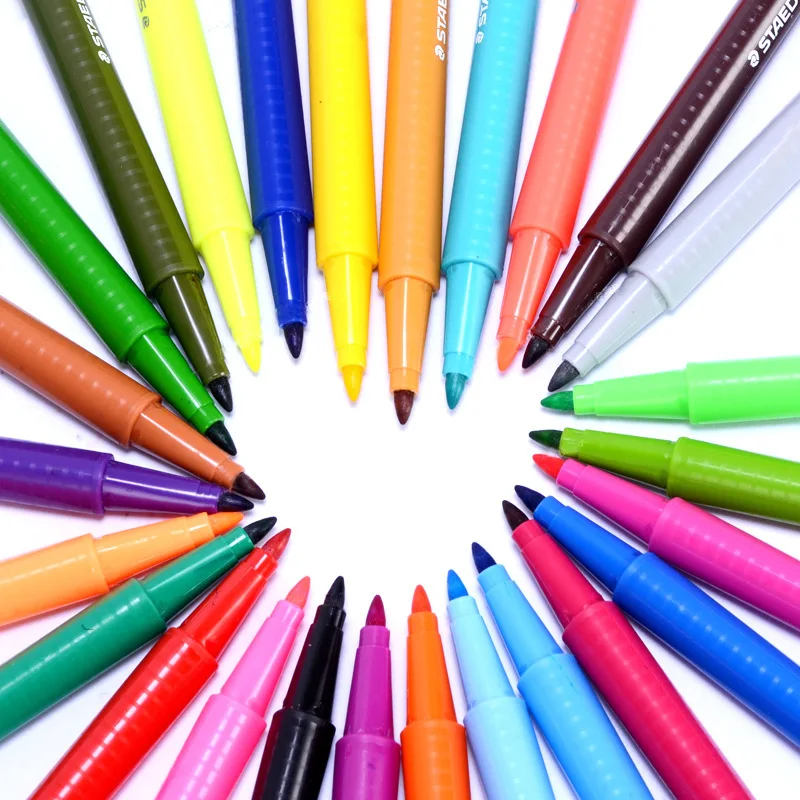 Цветные ручки Staedtler Triplus металлическая подарочная жестяная банка 50 ярких цветов 1