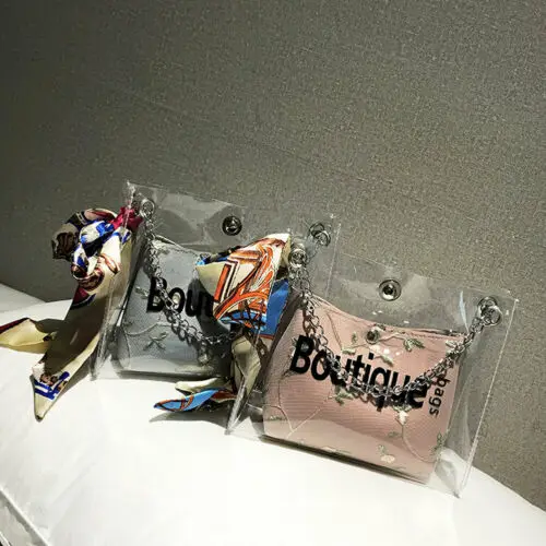 Новая женская Прозрачная ПВХ пляжная сумка через плечо с буквенным принтом |