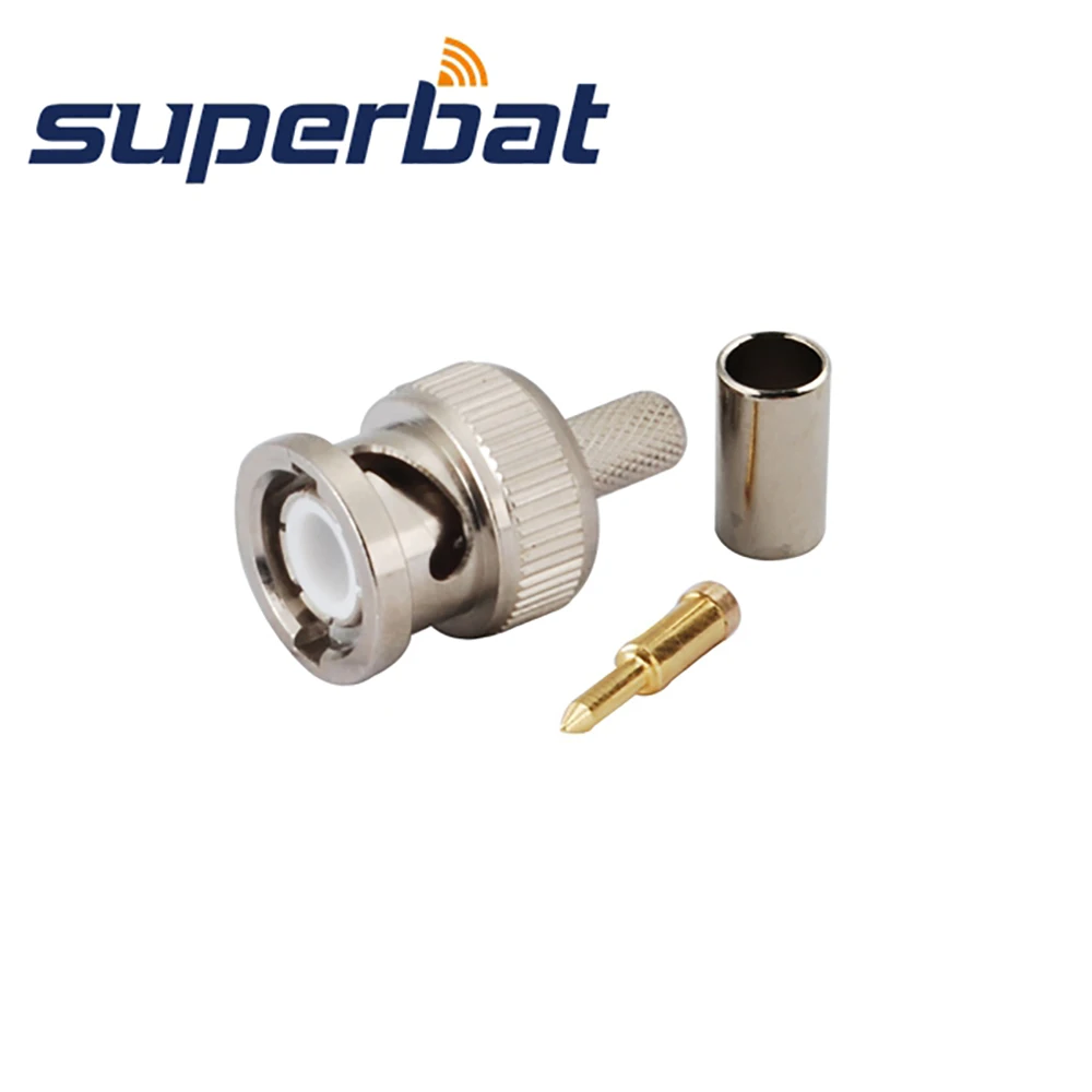 Superbat 10 шт BNC обжимной разъем RF коаксиальный для кабеля RG58 RG142 LMR195|connector crimp|connectors for