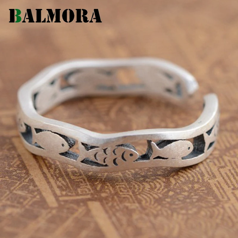 BALMORA 100% настоящие ювелирные изделия из чистого серебра 990 пробы открытые кольца с