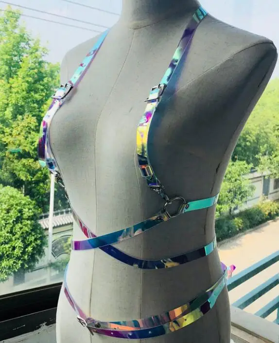 rainbow Модные сексуальные ремни из искусственной кожи, ремни для женщин, бюстгальтер, пояс для талии, клетка для связывания, для отдыха, для тела, для груди, женские ремни-подтяжки, аксессуары - Цвет: rainbow