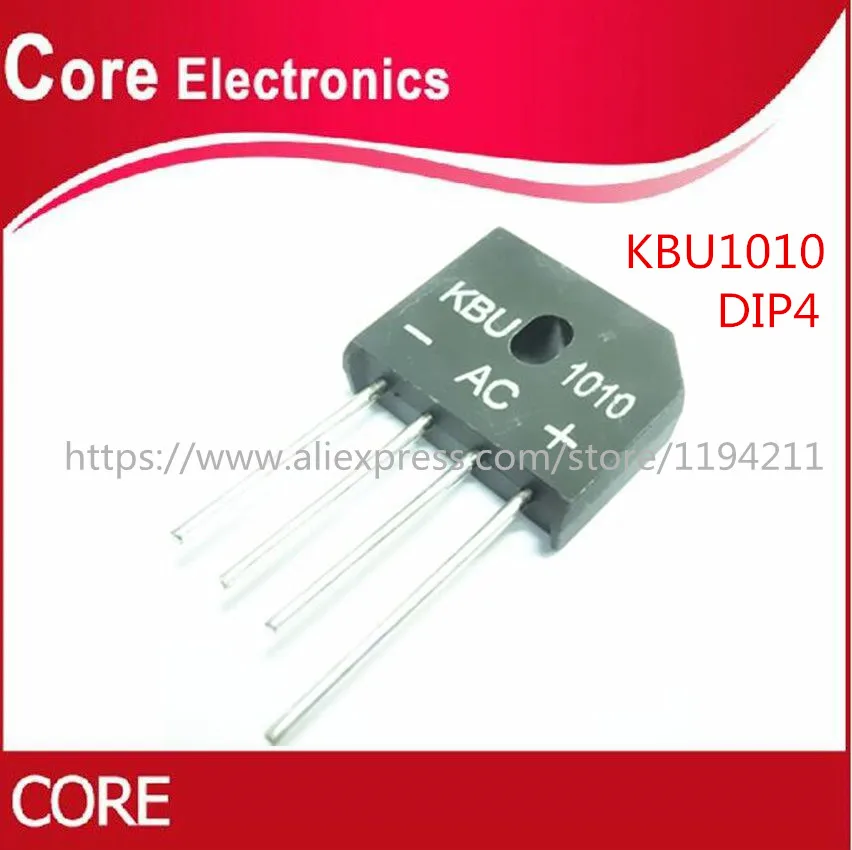 50 шт./лот KBU1010 KBU 1010 10A 1000 В светодиод Новый|Интегральные схемы| |