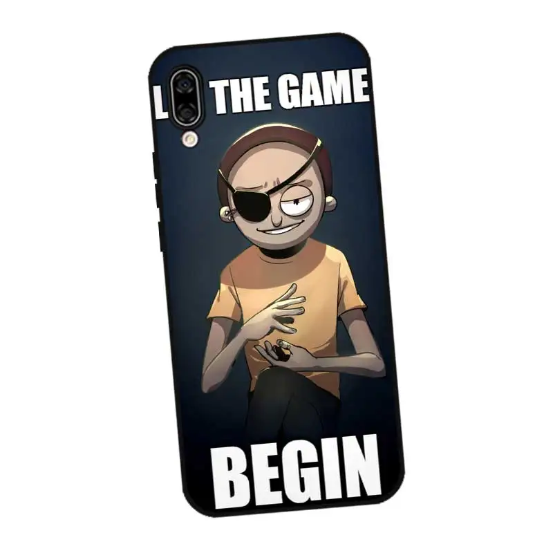 N370 Rick Morty Dazzle Black Silicone Case Cover For Huawei Honor 6A 6C 6X 7C 7X 8 Lite Pro |