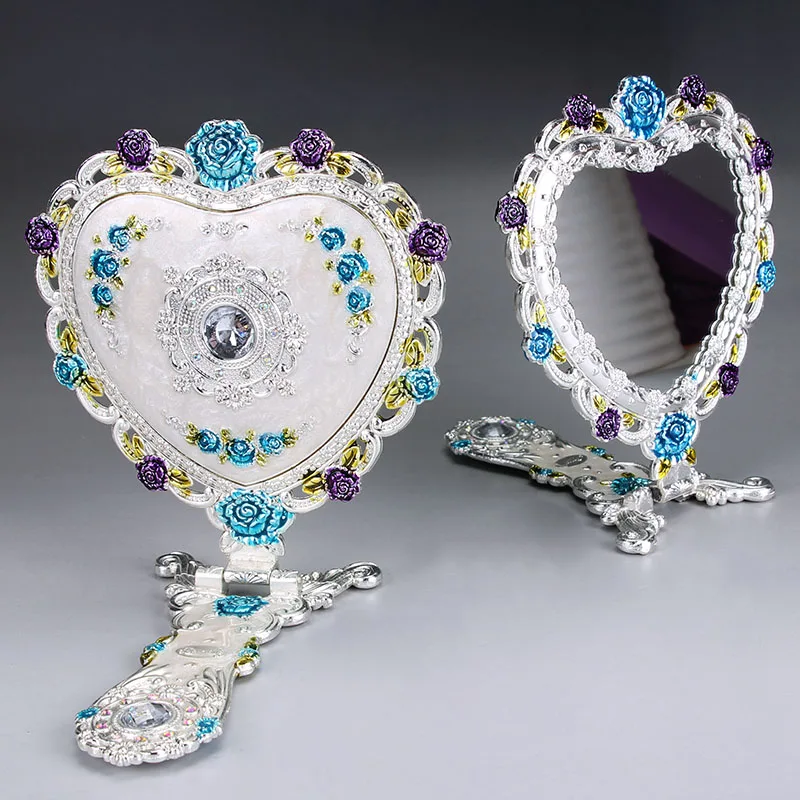 Оригинальное зеркало из олова и меди в стиле ретро с русским павлином настольное