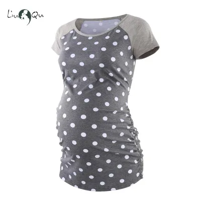 1 pieces AS PIC Комплект из 3 предметов, Футболка для беременных, Одежда для беременных, цветочный принт, с рюшами, короткий рукав, винтажные топы для беременных, женская одежда - Цвет: 1 pieces AS PIC