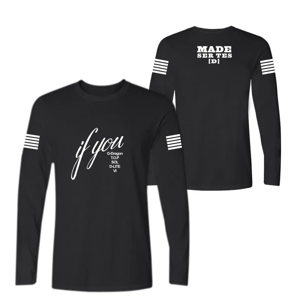 Kpop альбом Bigbang Сделано Красный родоначальник футболка длинные рукава с круглым