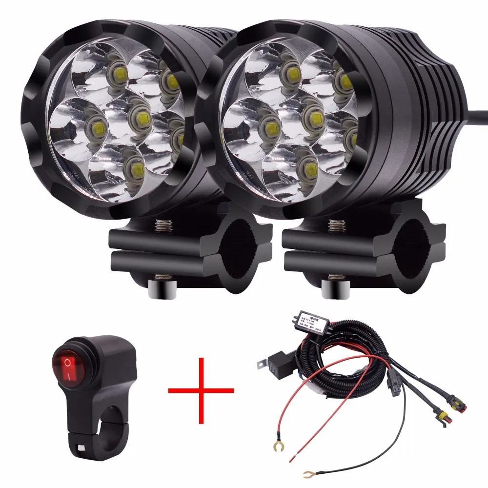 6 SMD 1 pair OHANEE Универсальный светодиодный головной светильник для скутера/мотоцикла из снегоход ATV ДВИГАТЕЛЬ трехколесный велосипед 12В до 48В налобный фонарь с 6 SMD однотонные светильник - Цвет: 6 SMD 1 pair