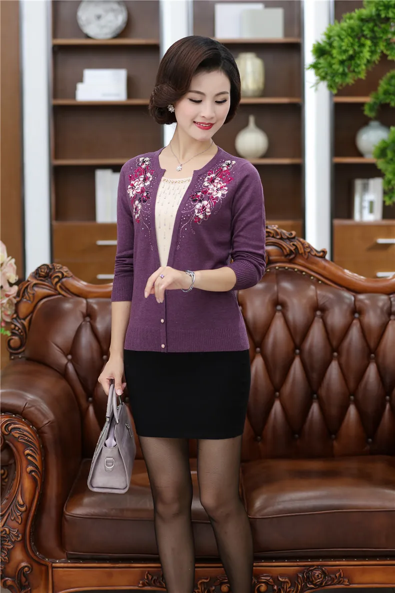XJXKS Осень Модный шерстяной пуловер для женщин длинный рукав принт трикотаж с цветочным узором Повседневные Удобные женские свитера 99755