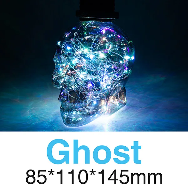 Skull-RGB E27 Светодиодный светильник накаливания 40 Вт 1,8 Вт RGB теплый белый ac220в лампа Эдисона праздничное Рождественское украшение лампада DIY для гостиной - Цвет: Skull-RGB