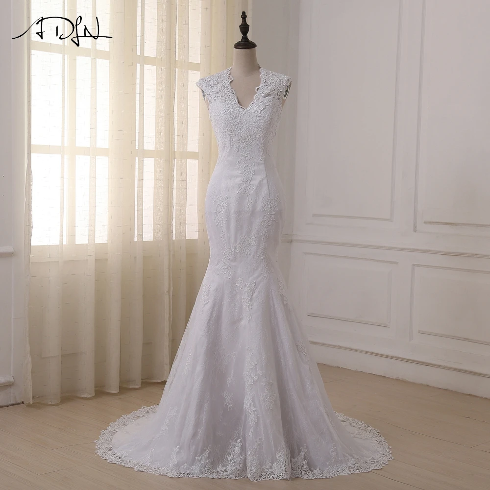 Платье Русалочка ADLN длинное кружевное платье без рукавов с треугольным вырезом и