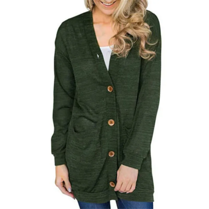 

Fashion Womens Long Sleeve Cardigan Knitted Sweater Elegant Woman Button Down Casual Sweater Tops Spring Autumn Knitwear Outwear