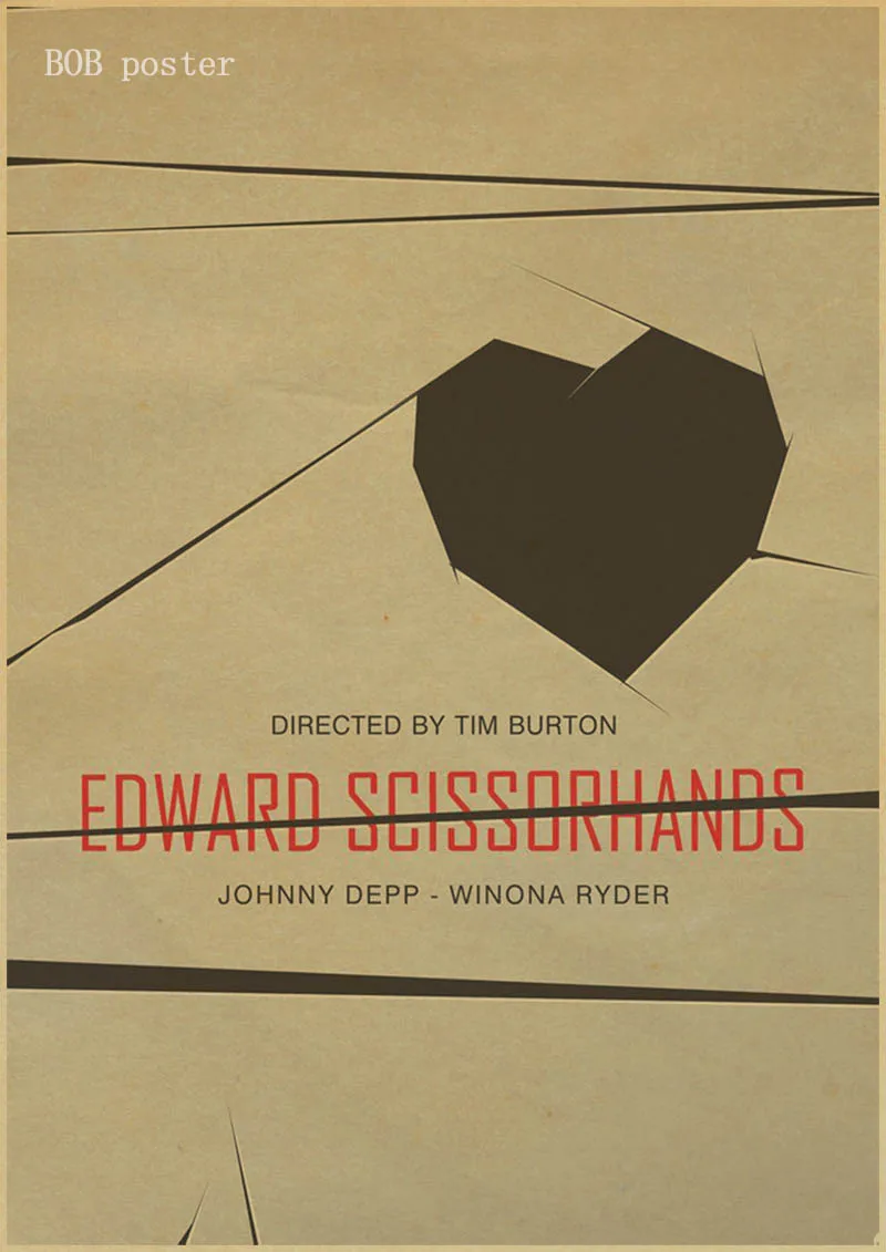 P028 Эдварда Scissorhands плакат классический постер фильмов в стиле винтаж ретро крафт настенная бумажная наклейка - Цвет: P028