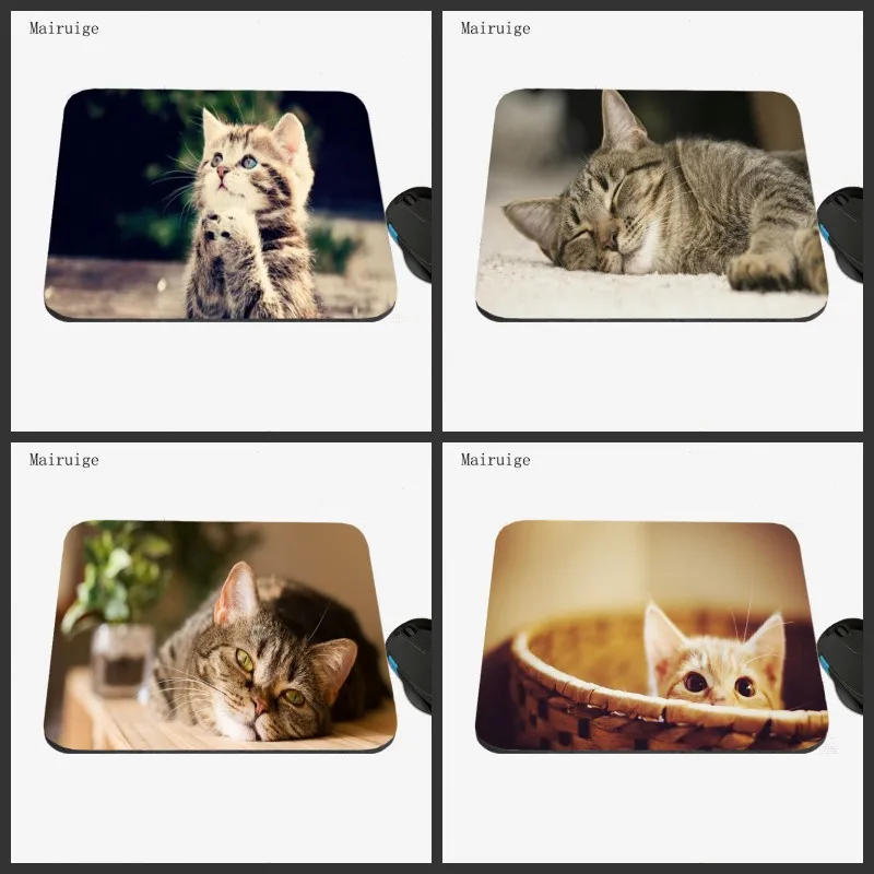 Mairuige high quality 22X18CM rubber animal cat series computer office /game mouse pad anti-skid table mat