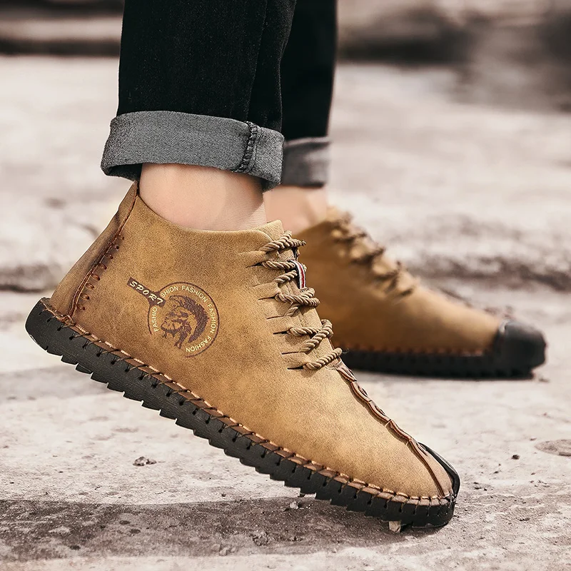 2019 мужская повседневная обувь лоферы мужские ботинки Качественная кожаная на