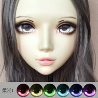 gl071 sweet girl resin half head bjd kigurumi mask with eyes cosplay anime role lolita mask crossdress doll